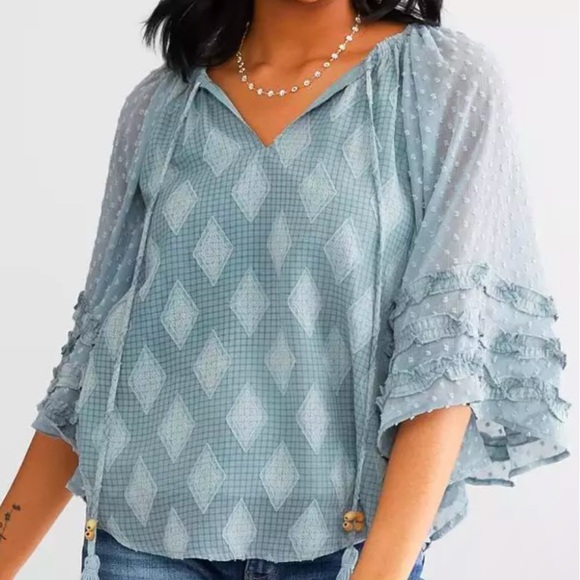 NWOT Miss Me Swiss Dot Chiffon Top Size medium - Picture 1 of 3
